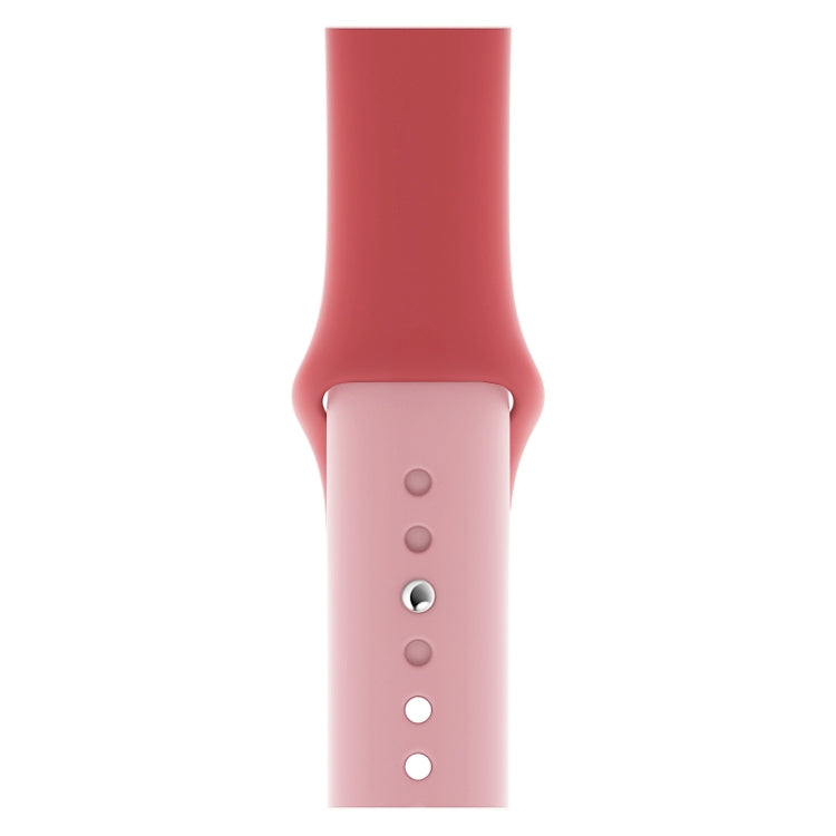 Skorter | Double Colors Silicone Watch Band for Apple Watch Series 3 & 2 & 1 42mm (Rose Pink + Light Pink)