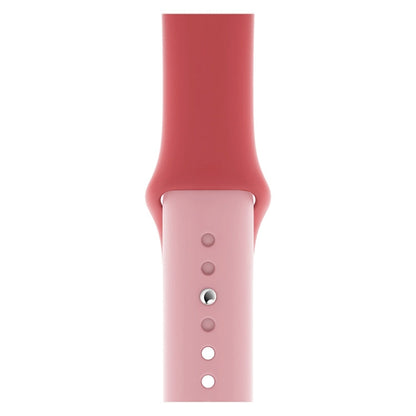 Skorter | Double Colors Silicone Watch Band for Apple Watch Series 3 & 2 & 1 42mm (Rose Pink + Light Pink)
