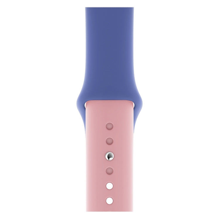 Skorter | Double Color Silicone Watch Band for Apple Watch Series 3 & 2 & 1 42mm (Light Blue + Light Pink)