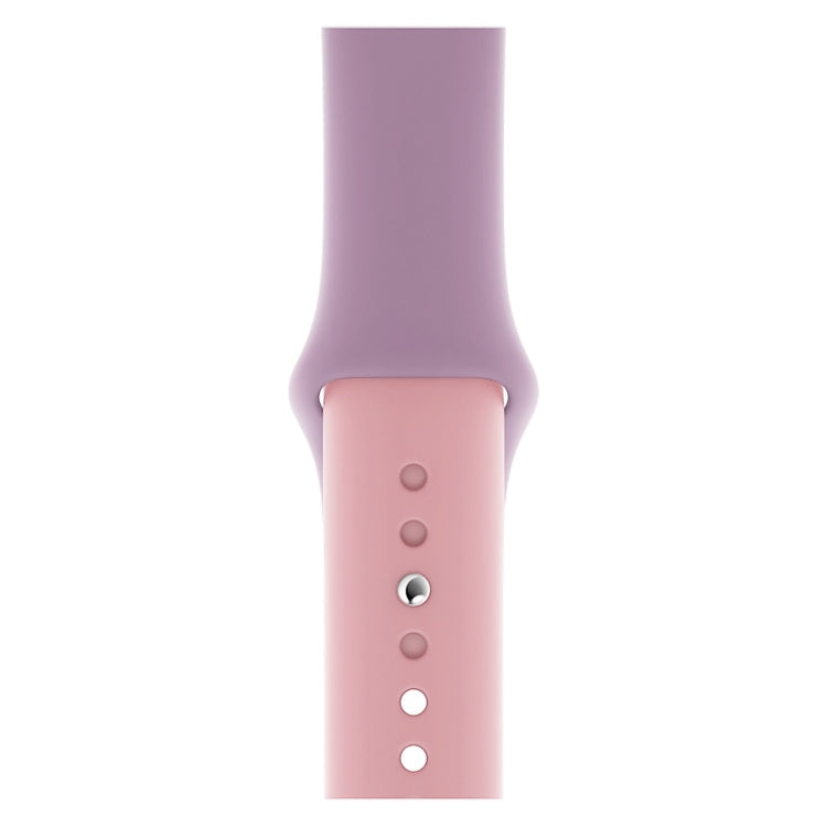 Skorter | Double Color Silicone Watch Band for Apple Watch Series 3 & 2 & 1 42mm (Purple+Light Pink)