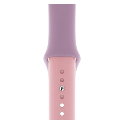 Skorter | Double Color Silicone Watch Band for Apple Watch Series 3 & 2 & 1 42mm (Purple+Light Pink)