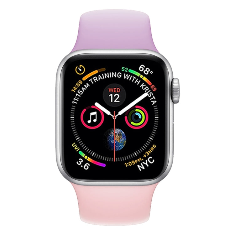 Skorter | Double Color Silicone Watch Band for Apple Watch Series 3 & 2 & 1 42mm (Purple+Light Pink)