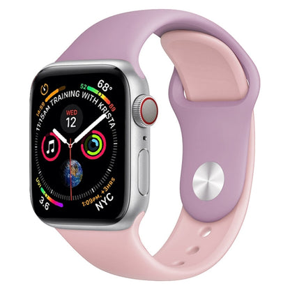 Skorter | Double Color Silicone Watch Band for Apple Watch Series 3 & 2 & 1 42mm (Purple+Light Pink)