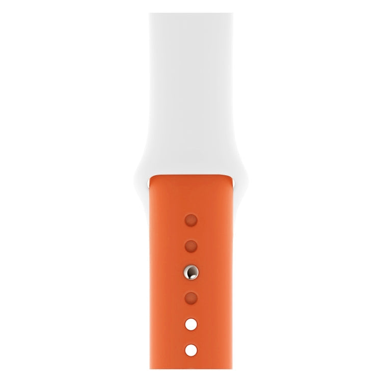 Skorter | Double Color Silicone Watch Band for Apple Watch Series 3 & 2 & 1 42mm (White+Orange)