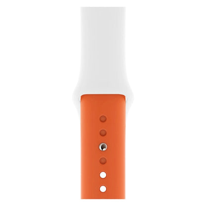 Skorter | Double Color Silicone Watch Band for Apple Watch Series 3 & 2 & 1 42mm (White+Orange)
