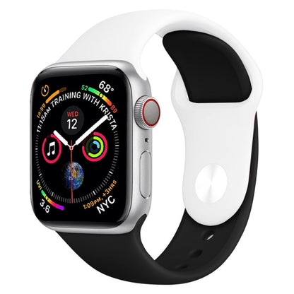 Skorter | Double Colors Silicone Watch Band for Apple Watch Series 3 & 2 & 1 38mm (White + Black)