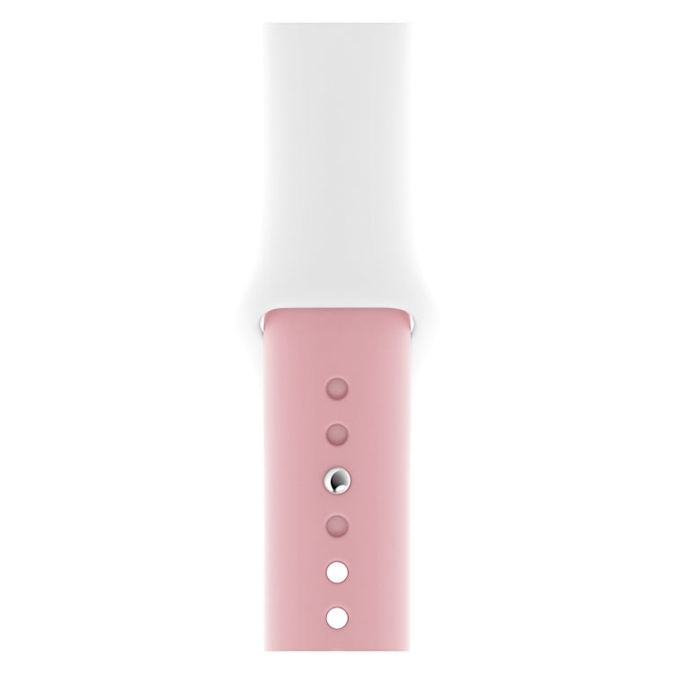 Skorter | Double Colors Silicone Watch Band for Apple Watch Series 3 & 2 & 1 38mm (White + Light Pink)