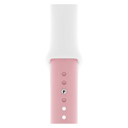 Skorter | Double Colors Silicone Watch Band for Apple Watch Series 3 & 2 & 1 38mm (White + Light Pink)