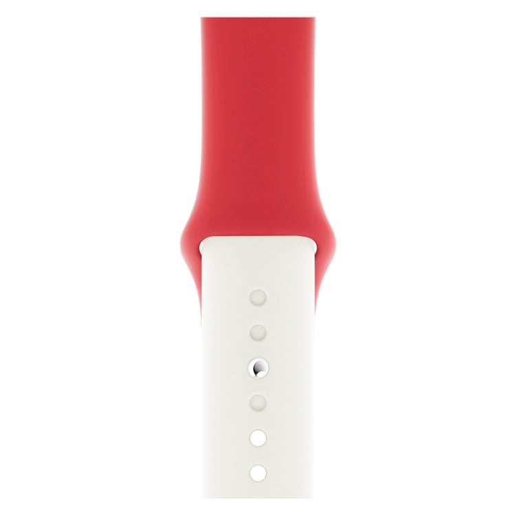 Skorter | Double Colors Silicone Watch Strap for Apple Watch Series 3 & 2 & 1 38mm (White+Red)
