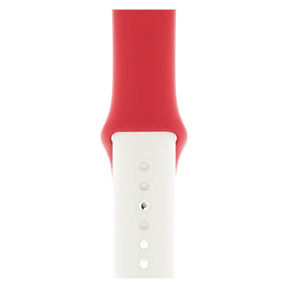 Skorter | Double Colors Silicone Watch Strap for Apple Watch Series 3 & 2 & 1 38mm (White+Red)