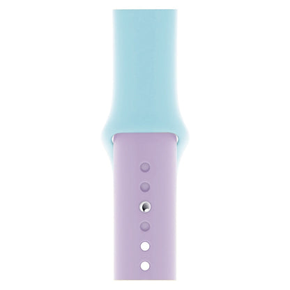 Skorter | Double Color Silicone Watch Band for Apple Watch Series 3 & 2 & 1 38mm (Purple+Turquoise)