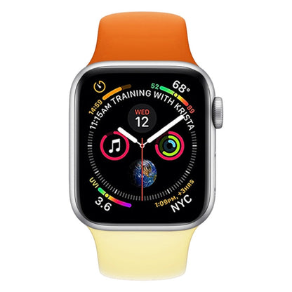 Skorter | Double Colors Silicone Watch Band for Apple Watch Series 3 & 2 & 1 38mm (Orange+Yellow)