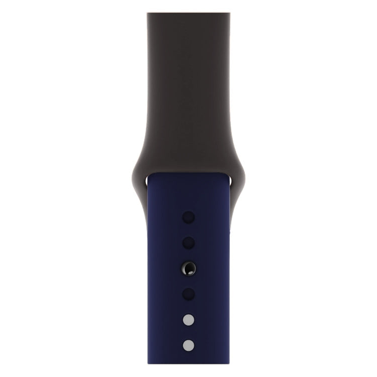 Skorter | Double Colors Silicone Watch Band for Apple Watch Series 3 & 2 & 1 38mm (Dark Gray+Blue)