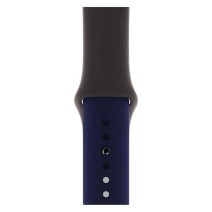 Skorter | Double Colors Silicone Watch Band for Apple Watch Series 3 & 2 & 1 38mm (Dark Gray+Blue)