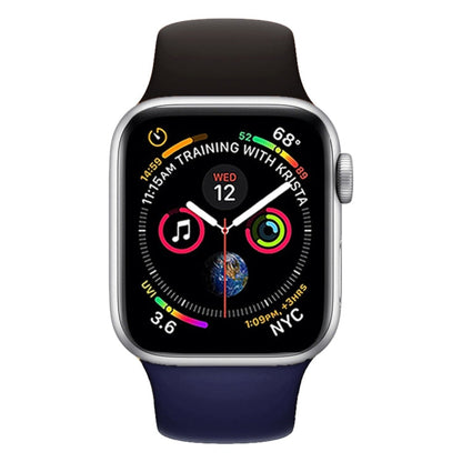 Skorter | Double Colors Silicone Watch Band for Apple Watch Series 3 & 2 & 1 38mm (Dark Gray+Blue)