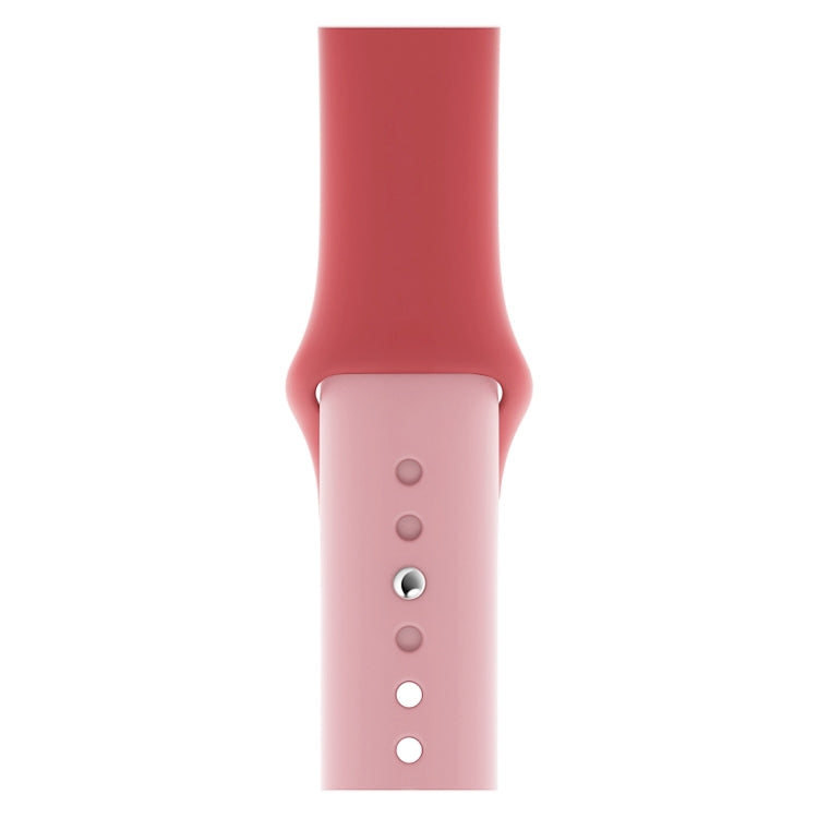 Skorter | Double Colors Silicone Watch Band for Apple Watch Series 3 & 2 & 1 38mm (Pink Red+Light Pink)