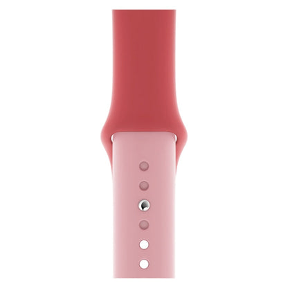 Skorter | Double Colors Silicone Watch Band for Apple Watch Series 3 & 2 & 1 38mm (Pink Red+Light Pink)