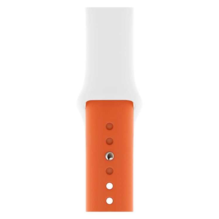 Skorter | Double Colors Silicone Watch Band for Apple Watch Series 3 & 2 & 1 38mm (White + Orange)