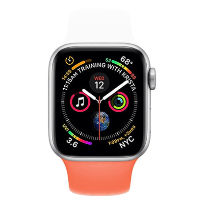 Skorter | Double Colors Silicone Watch Band for Apple Watch Series 3 & 2 & 1 38mm (White + Orange)