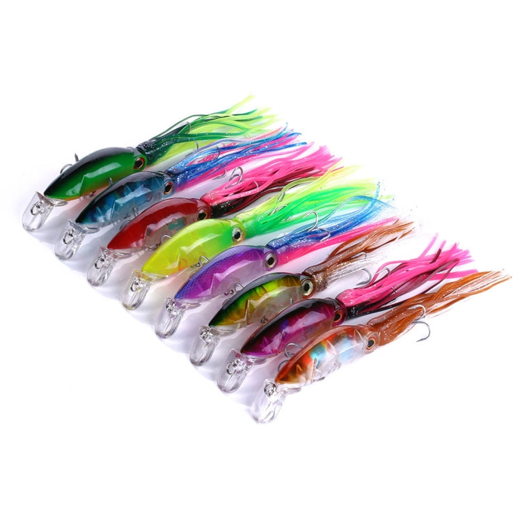 Skorter | HENGJIA JIZ002 10cm/16.6g 8 PCS Big Octopus Squid Shaped Hard Baits Long Shot Fishing Lures Tackle Baits Fit Sea Fishing and Freshwater Fishing,Boxed