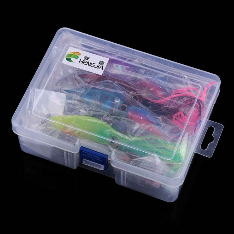 Skorter | HENGJIA JIZ002 10cm/16.6g 8 PCS Big Octopus Squid Shaped Hard Baits Long Shot Fishing Lures Tackle Baits Fit Sea Fishing and Freshwater Fishing,Boxed