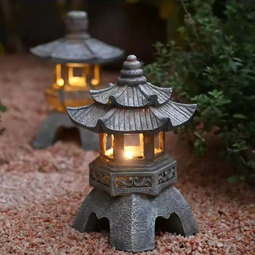 Skorter | ZenGlow - Solar Garden Lamp Pagoda Statue for outside