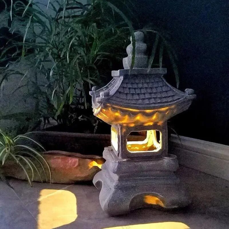 Skorter | ZenGlow - Solar Garden Lamp Pagoda Statue for outside