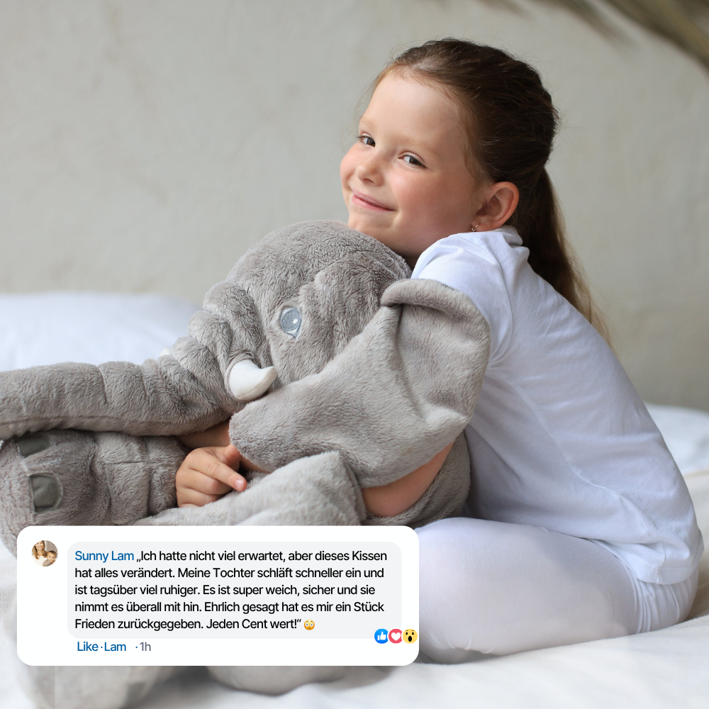 Skorter | ELEFANTO – Cuddle cushion elephant made of plush, soft & shape-stable in 2 sizes