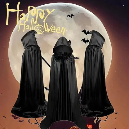 Skorter | Black Cape with Hood – Long Unisex Halloween & Cosplay Wrap