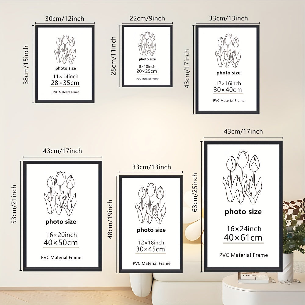 Skorter | 3 pcs Frame - Frame for Wall and Table Decoration, For Art Decoration, Birthday Gifts, Home and Office Space, Mother's Day, New Year, Easter Gift, Black, Rectangular