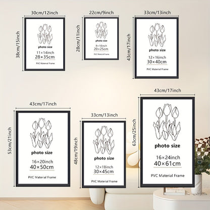 Skorter | 3 pcs Frame - Frame for Wall and Table Decoration, For Art Decoration, Birthday Gifts, Home and Office Space, Mother's Day, New Year, Easter Gift, Black, Rectangular