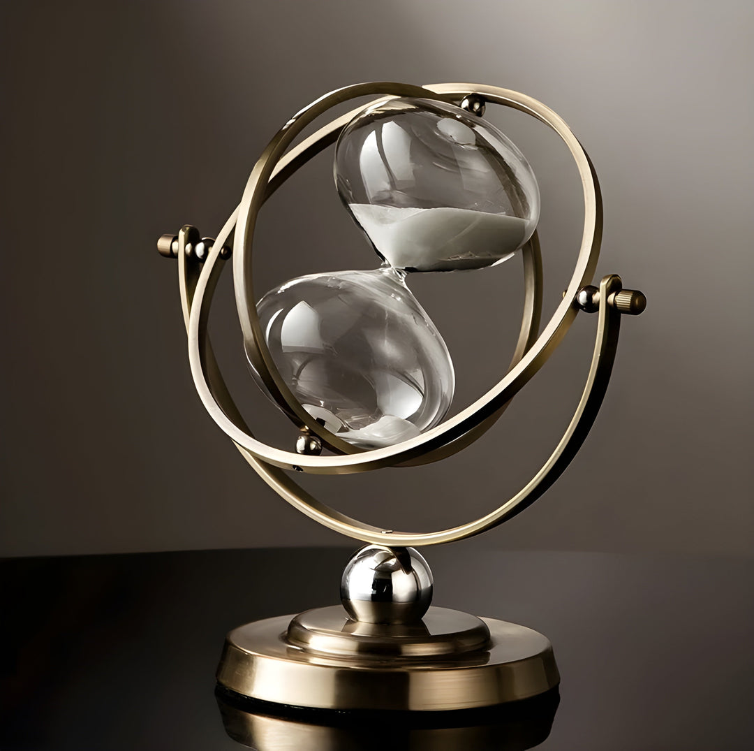 Skorter | GracefulTime Clock – Luxury Hourglass with Elegant Gold Frame & Timeless Design
