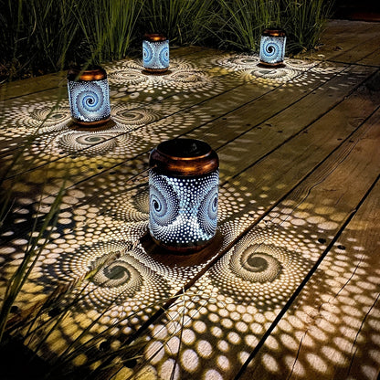 Skorter | SolarLantern - Hanging Solar Lamps for Outdoors, Hollow Metal LED Lamps