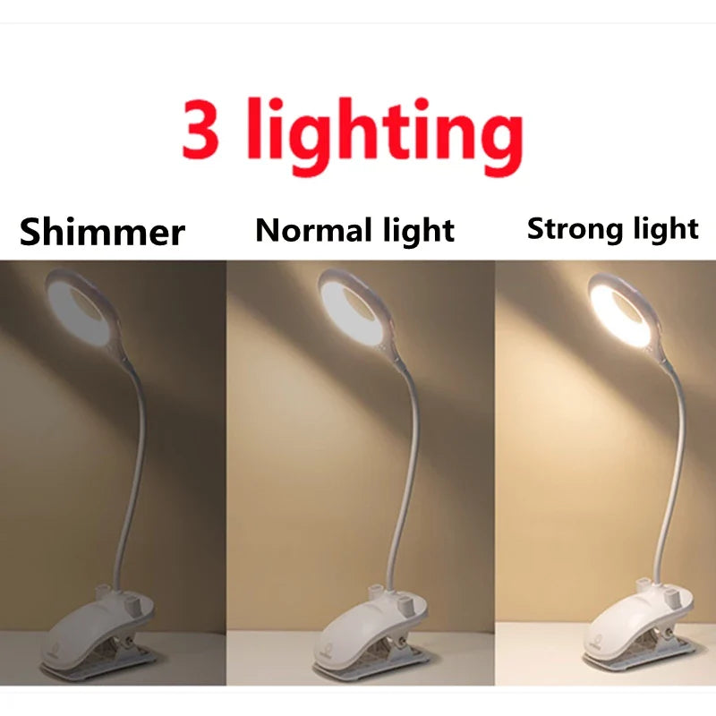Skorter | Rechargeable LED Table Lamp with Clip – Adjustable Desk Light for Home Office and Study