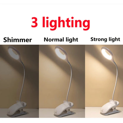 Skorter | Rechargeable LED Table Lamp with Clip – Adjustable Desk Light for Home Office and Study
