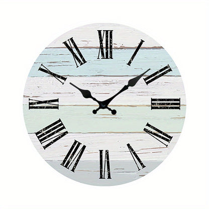 Skorter | Nautical Wall Clock - Silent Round Clock, Blue Theme for Outdoor and Indoor