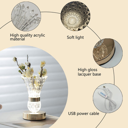 Skorter | CrystalGlow - Modern LED Crystal Table Lamp with Dimmer Lighting
