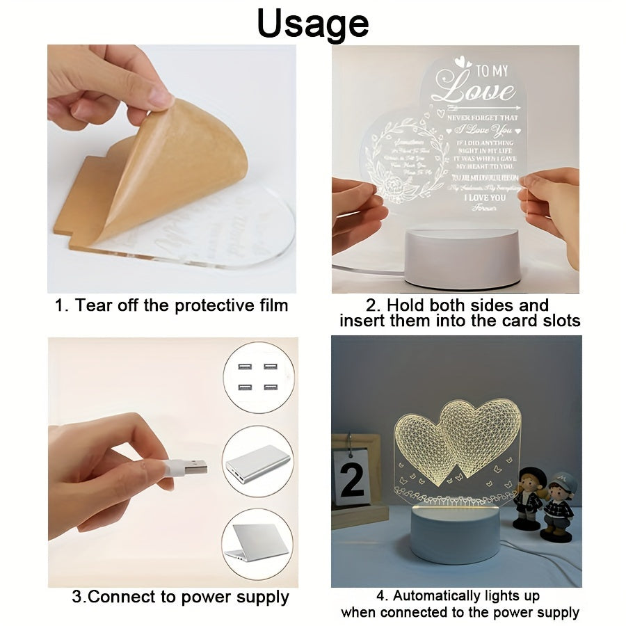 Skorter | HartenLicht - Geometric USB Table Lamp with Warm Glow for Love Theme Decoration