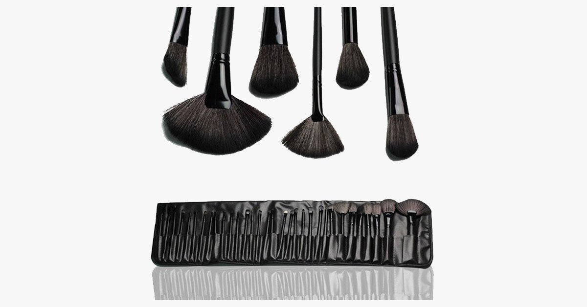 Skorter | Black Makeup Brush Set with 32 Brushes and Case – A Complete Makeup Savior