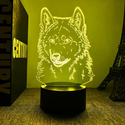 Skorter | WolfLight - 3D Night Lamp with Touch Control and Black Base