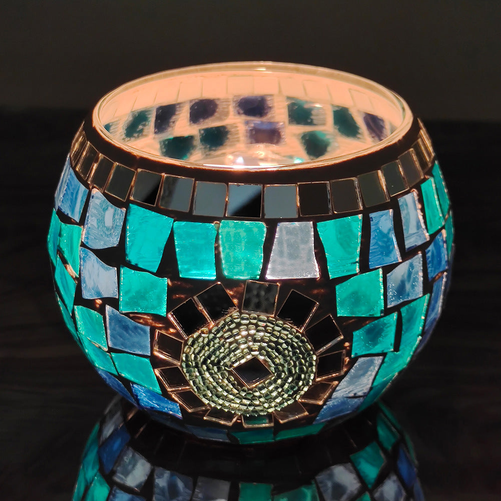 Skorter | European Retro Glass Mosaic Tealight Holder