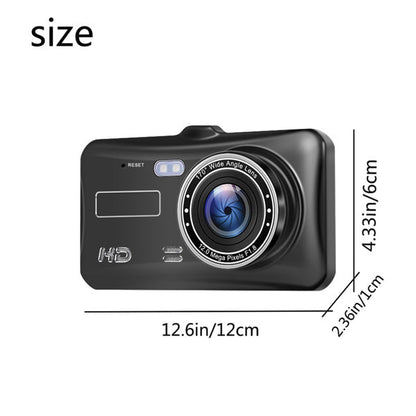Skorter | A6T 4-inch 170° Wide Angle Full HD 1080P Car DVR Dual Lens Dash Cam Rear Camera Video Recorder with Touch Screen