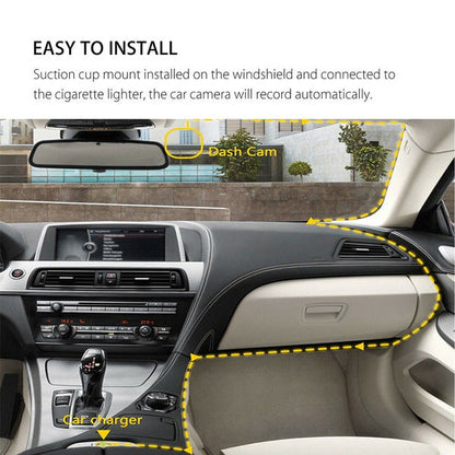 Skorter | A6T 4-inch 170° Wide Angle Full HD 1080P Car DVR Dual Lens Dash Cam Rear Camera Video Recorder with Touch Screen