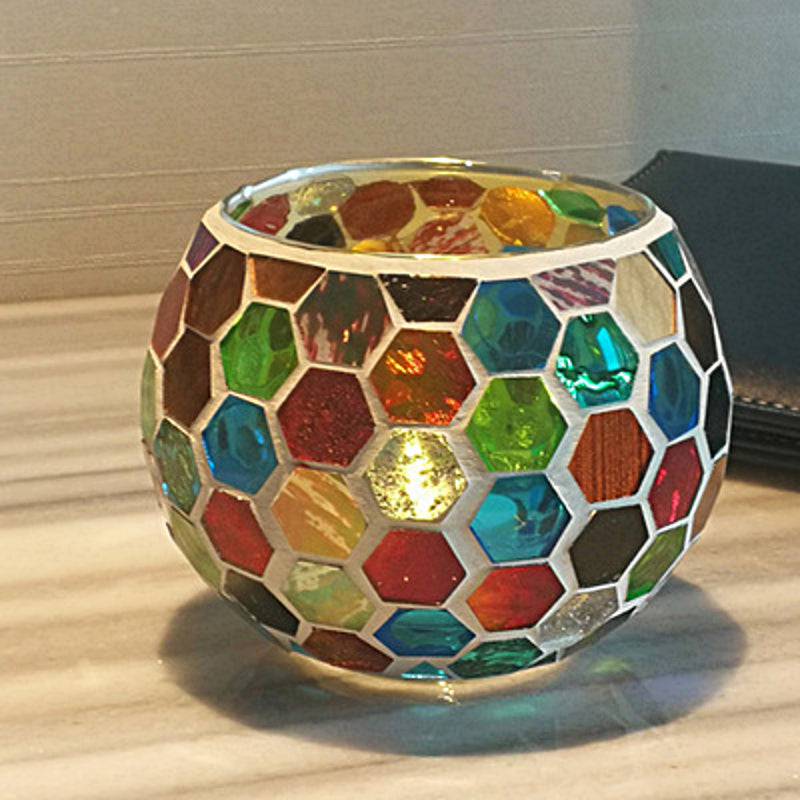 Skorter | European Retro Glass Mosaic Tealight Holder