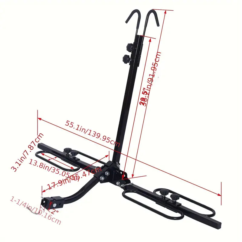 Skorter | 2 Bike Holder Platform Trailer Rack Bicycle Rider Mount Fold Receiver 2"
