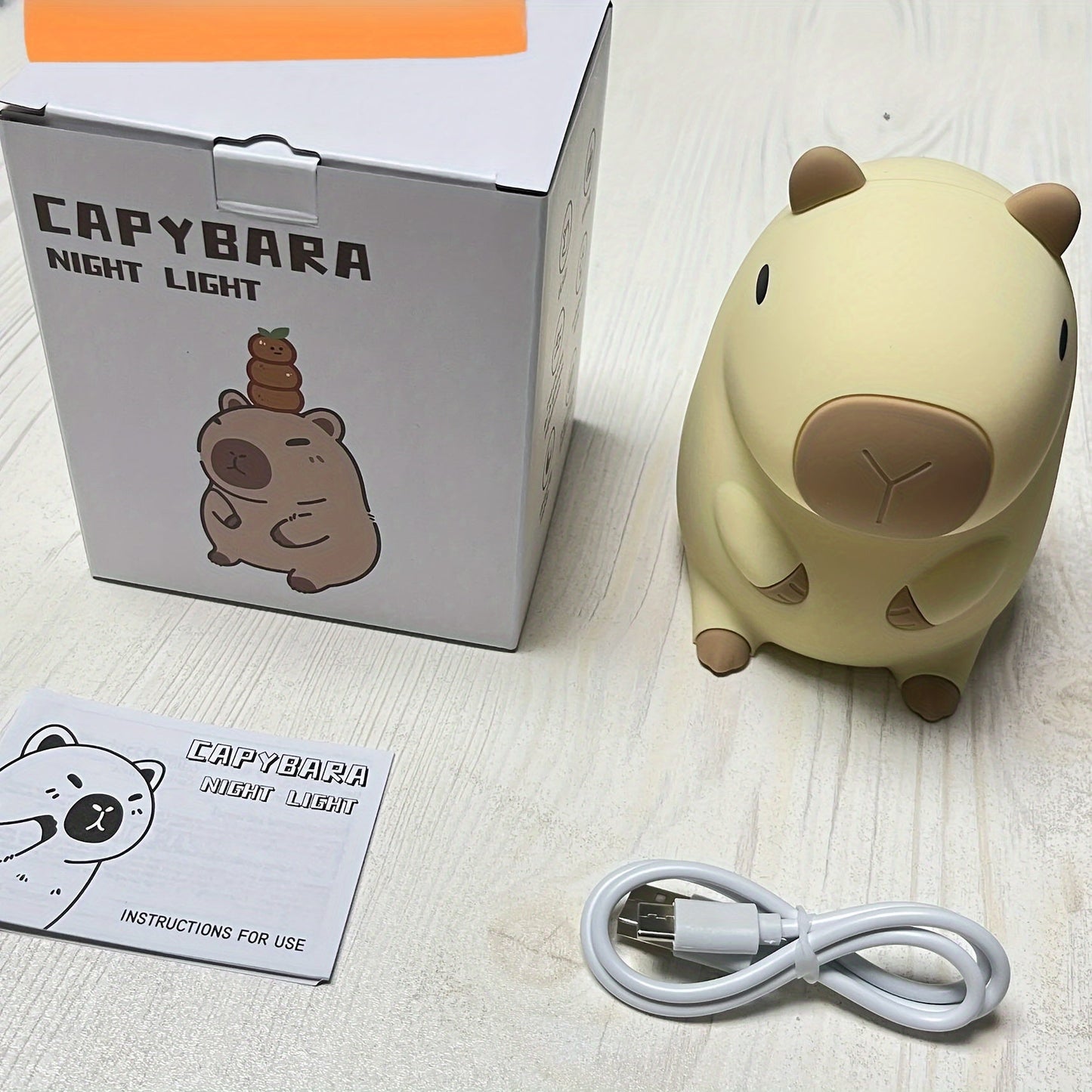 Skorter | CapyGlow - Cute Capybara Night Light with USB Rechargeable Silicone Lamp