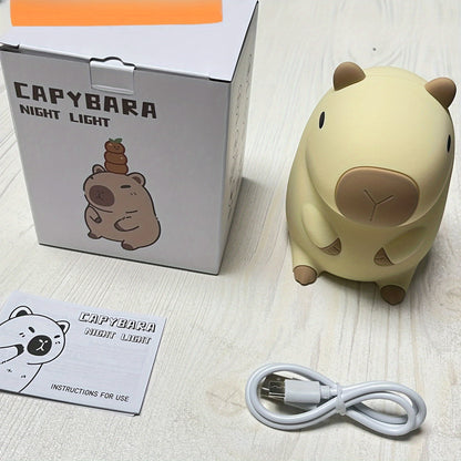 Skorter | CapyGlow - Cute Capybara Night Light with USB Rechargeable Silicone Lamp