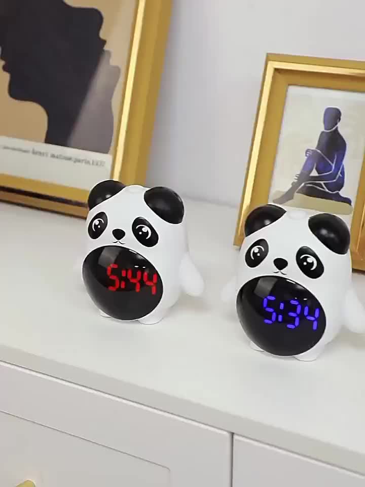 Skorter | PandaGlow - Cute USB Rechargeable Alarm Clock with Temperature Display