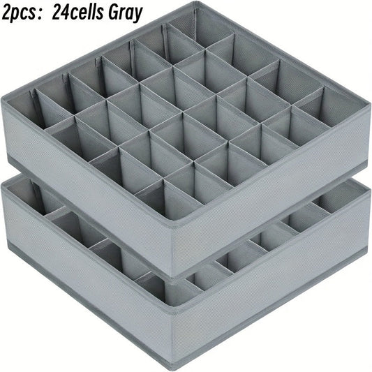 Skorter | 2-Pack Collapsible Sock and Underwear Organizer with 24 Pockets