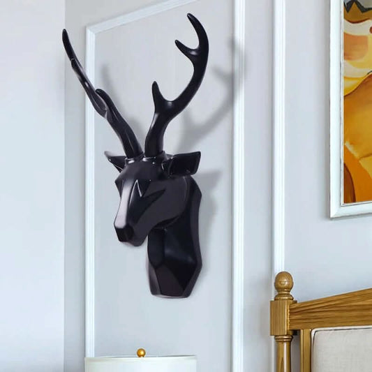 Skorter | 3D Geometric Deer Head Wall Decor Modern Resin